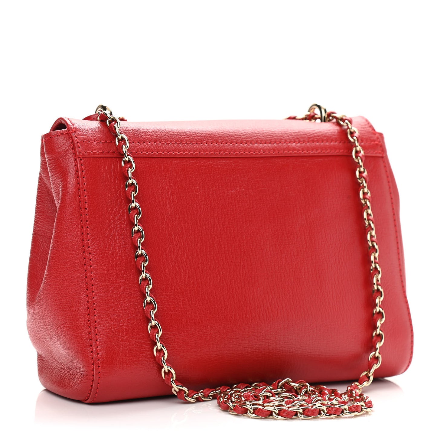 Glossy Goatskin Small Lily Flap Red