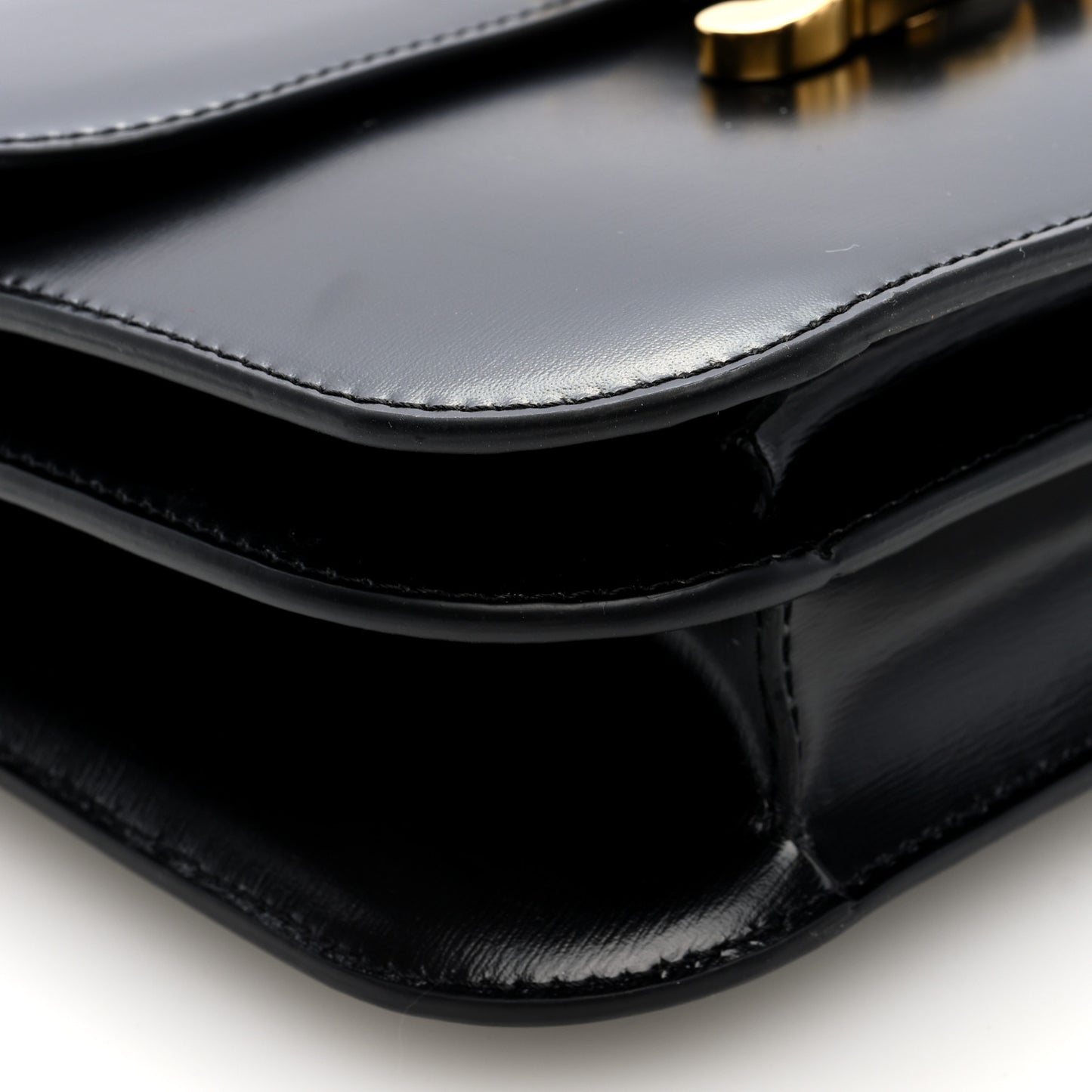 Shiny Calfskin College Triomphe Black