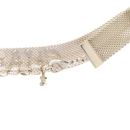 Chanel Mesh Ribbon Choker Necklace Gold 9 of 10
