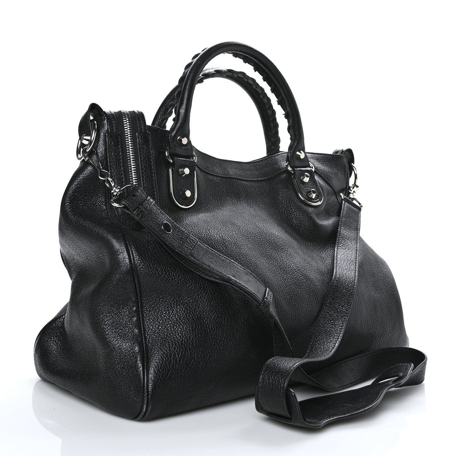 Balenciaga Chevre Silver Metallic Edge Hardware Velo Black 3 of 11