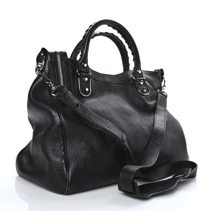 Balenciaga Chevre Silver Metallic Edge Hardware Velo Black 3 of 11