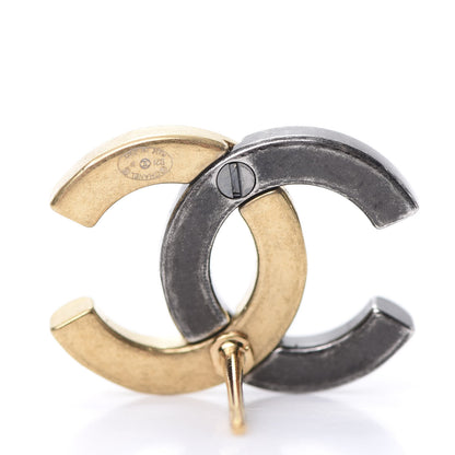 Chanel Metal CC Earrings Gold Ruthenium 4 of 4