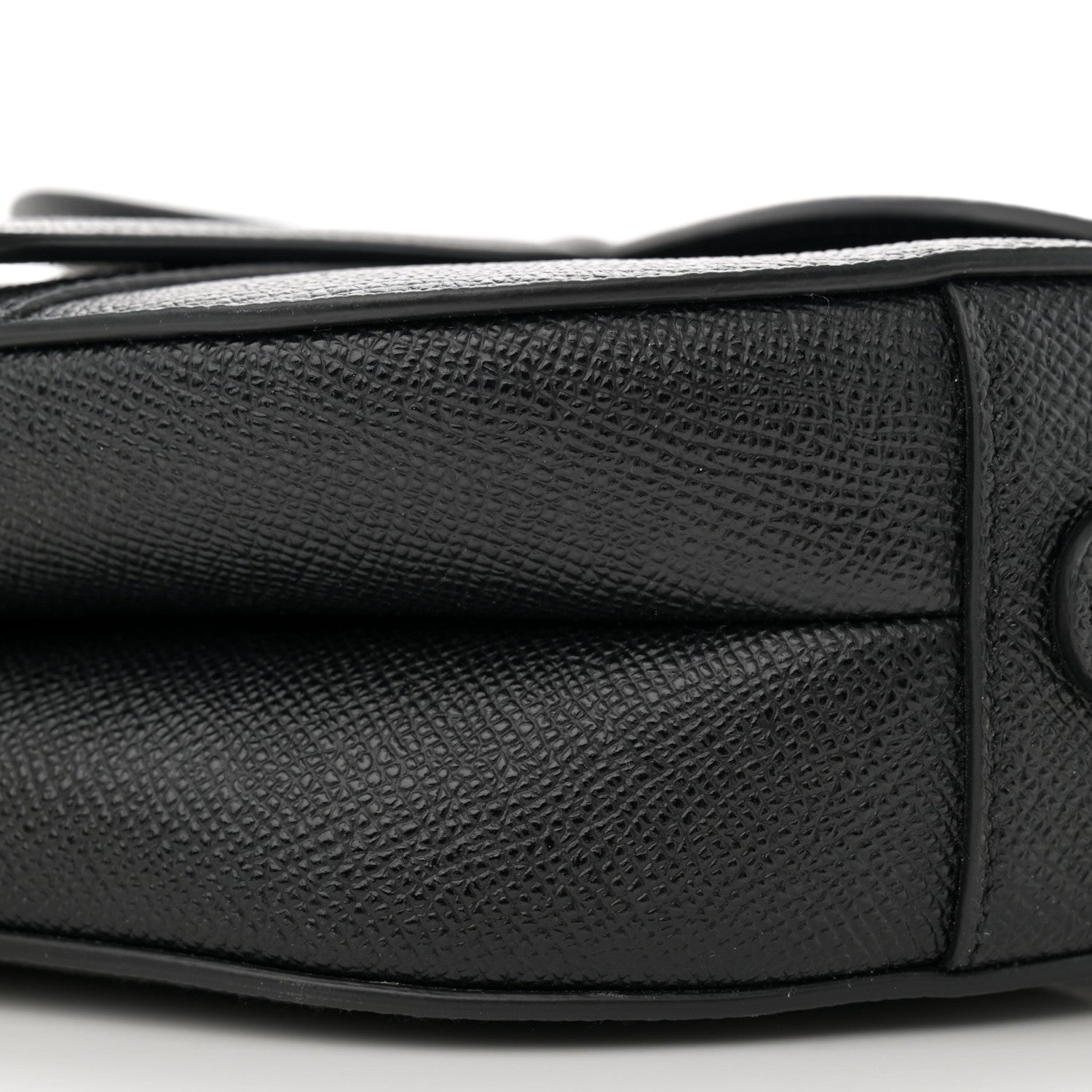 Christian Dior Grained Calfskin Saddle Bag With Strap Black 10 of 11