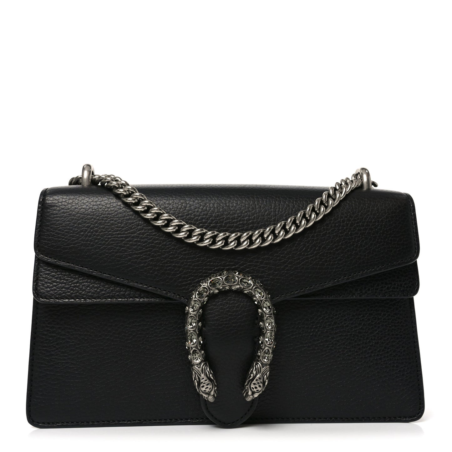 Pebbled Calfskin Small Dionysus Shoulder Bag Black