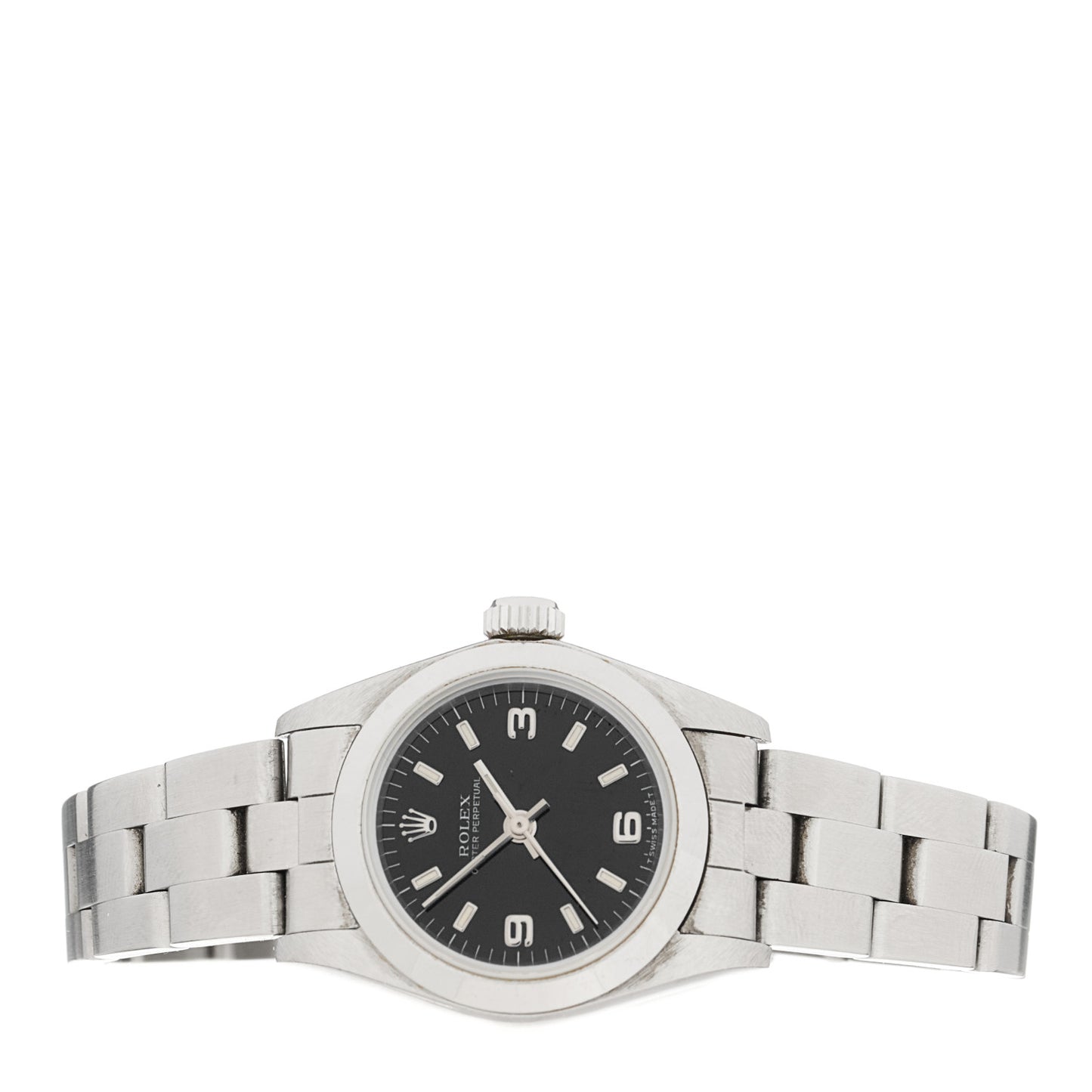 Stainless Steel 24mm Oyster Perpetual Watch Black 67180