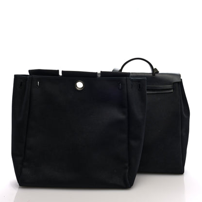 Hermes Toile Vache Calfskin Herbag 40 GM Black 10 of 10