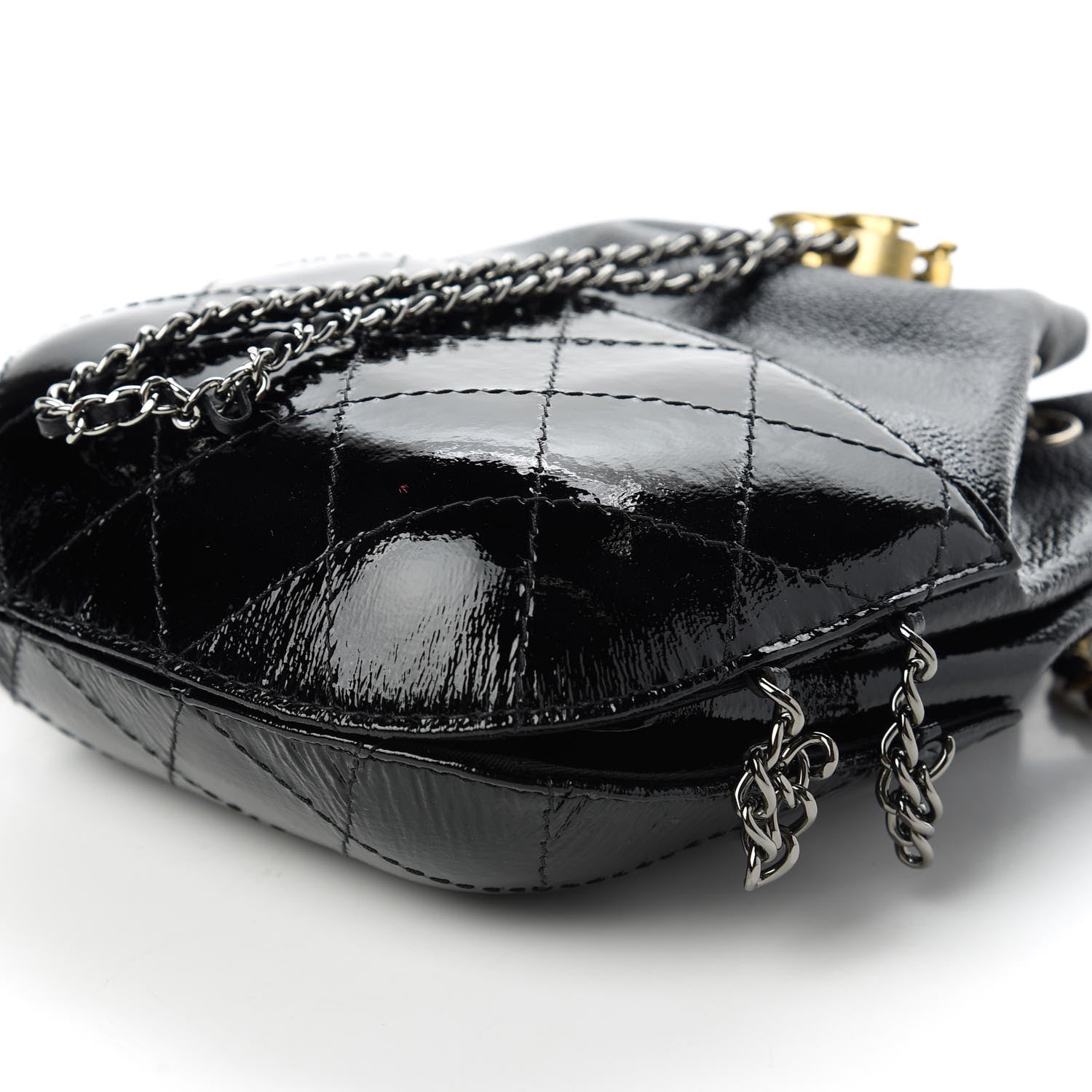 Chanel Patent Goatskin Quilted Small Gabrielle Bucket Black 7 of 11