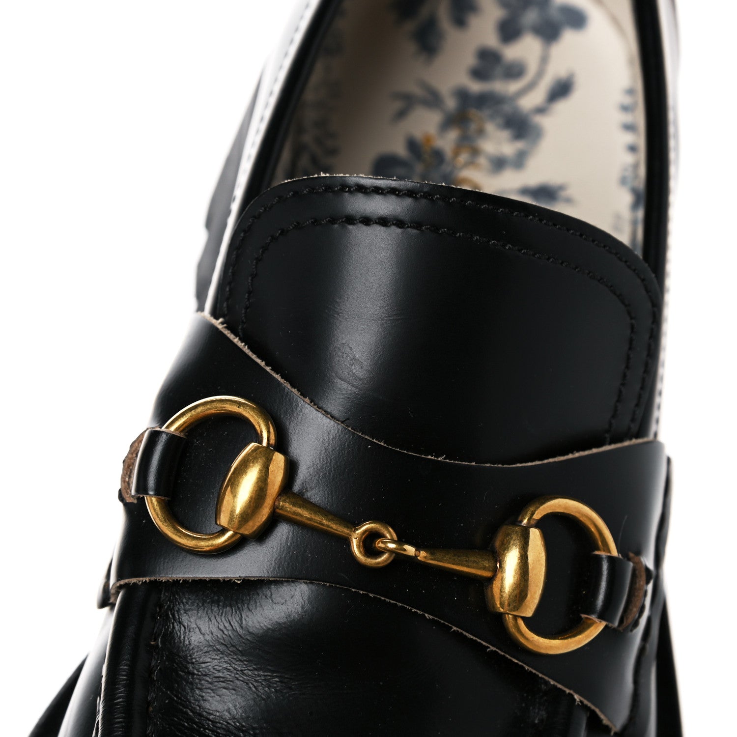 Gucci Cordovan Lux Womens Harald Horsebit 25mm Platform Loafers 38 Black 12 of 19