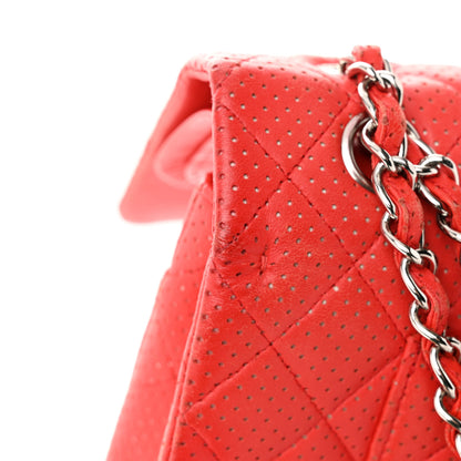 Chanel Lambskin Perforated Medium Double Flap Red 22 of 28