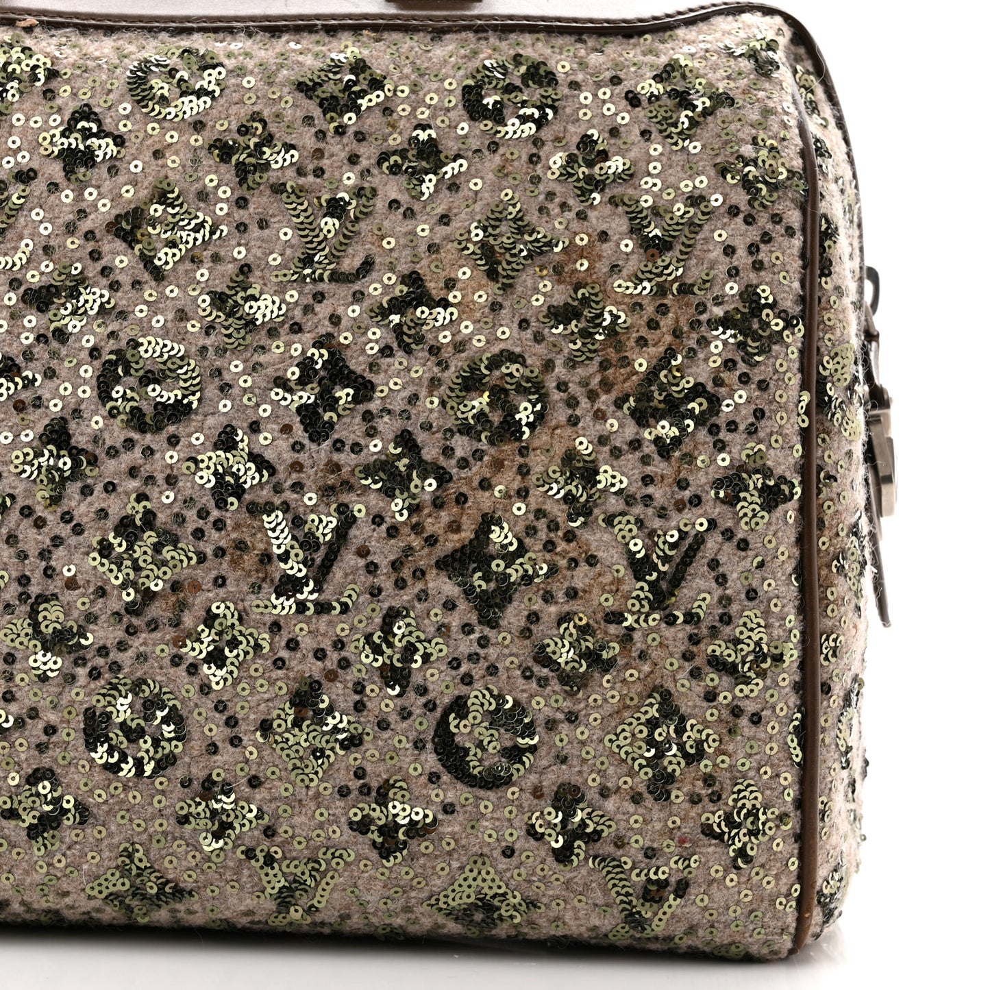 Sequin Monogram Sunshine Express Speedy Kaki