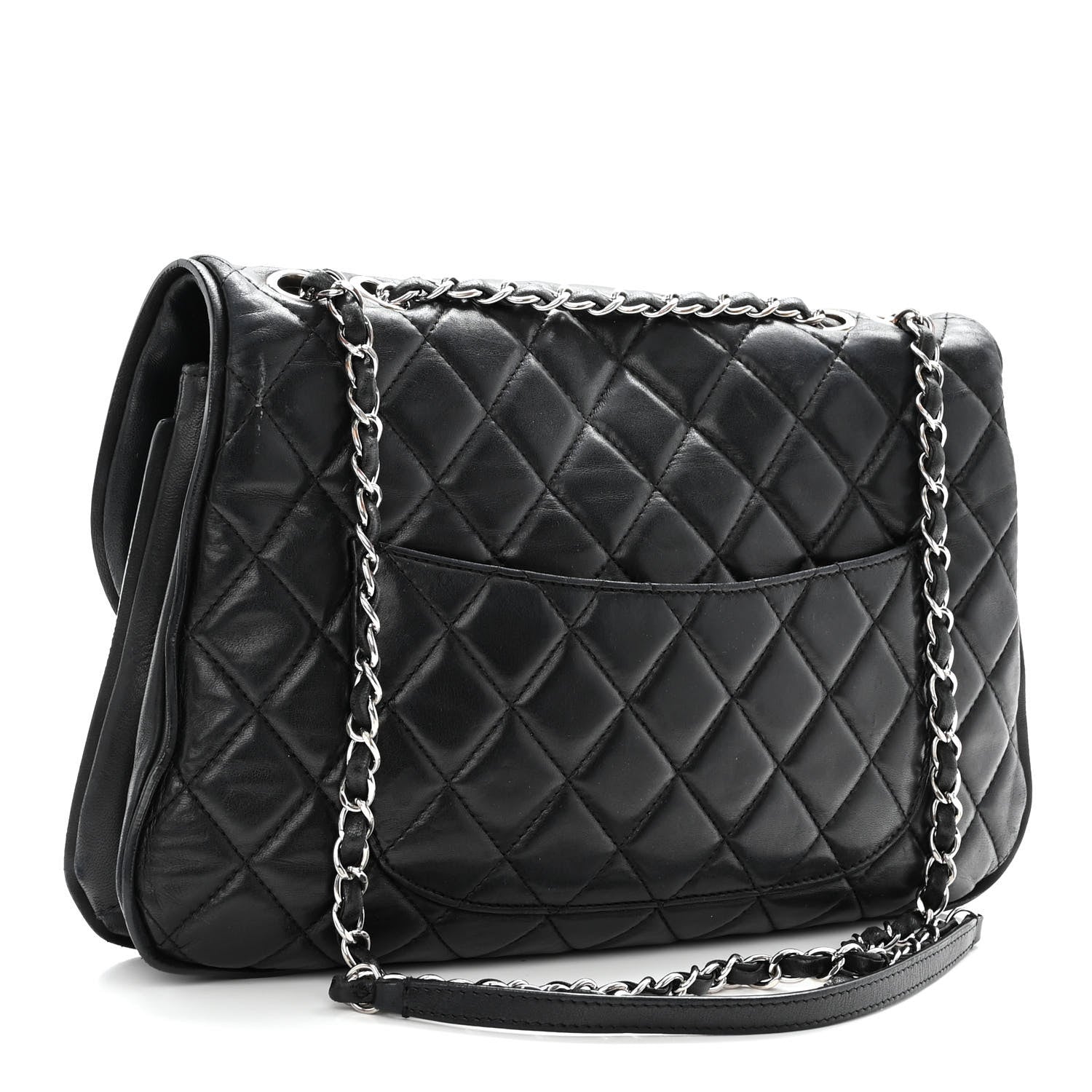 Chanel Lambskin Quilted Large Pagode Piping Flap Black 3 of 12