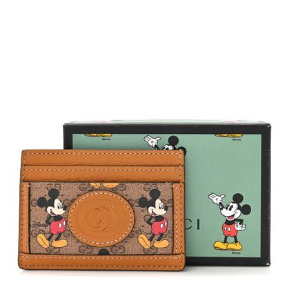 Gucci X DISNEY Mini Vintage GG Supreme Monogram Mickey Mouse Card Holder Beige Vintage Sun Oil 9 of 9