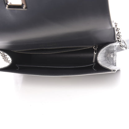 Christian Dior Metallic Patent Micro-Cannage Medium Diorama Flap Bag Silver 4 of 11