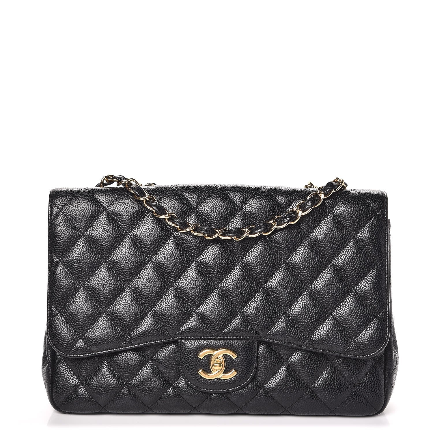 Chanel Caviar Quilted Jumbo Single Flap Black 1 of 8