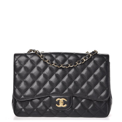 Chanel Caviar Quilted Jumbo Single Flap Black 1 of 8
