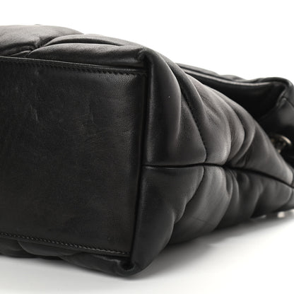 Saint Laurent Lambskin Quilted Medium Loulou Puffer Monogram Chain Satchel Black 9 of 9