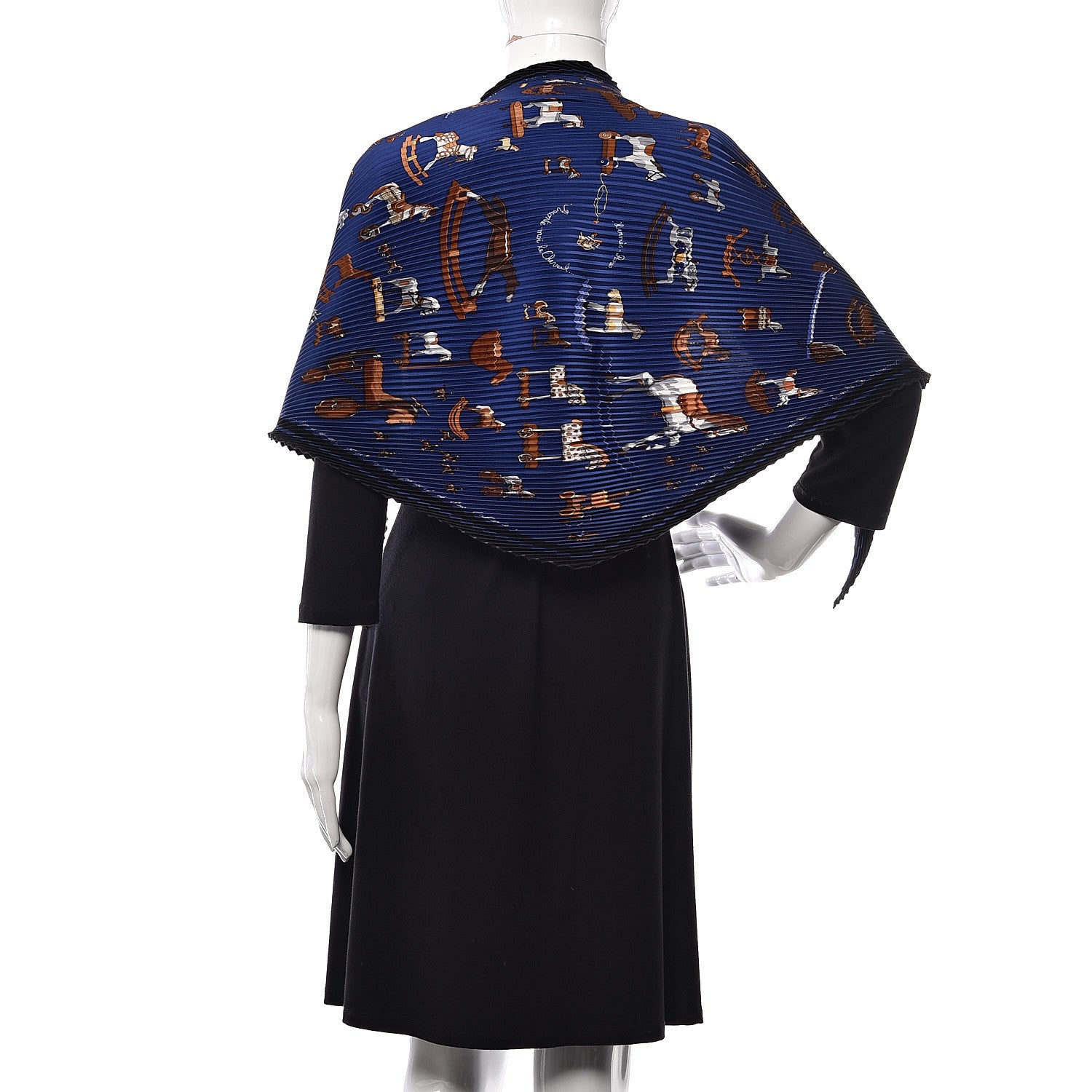 Hermes Silk Plisse Raconte Moi Le Cheval Scarf 90 2 of 4