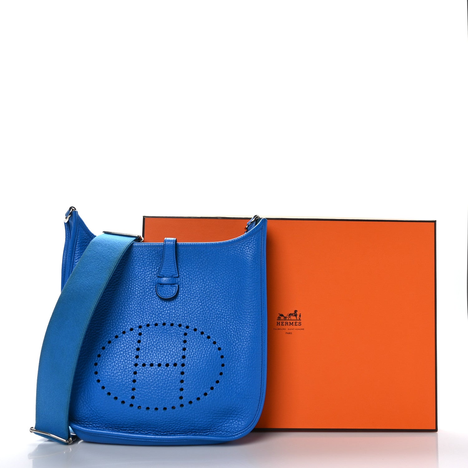 Hermes Taurillon Clemence Evelyne III PM Bleu Hydra 10 of 10