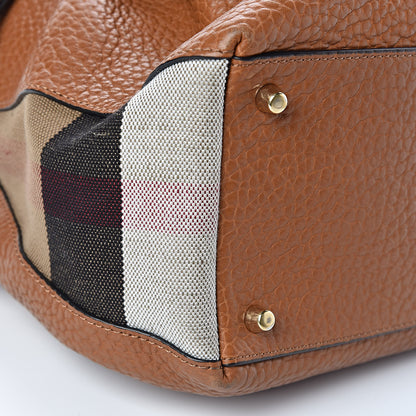 Burberry Grainy Calfskin House Check Small Maidstone Saddle Brown 10 of 12