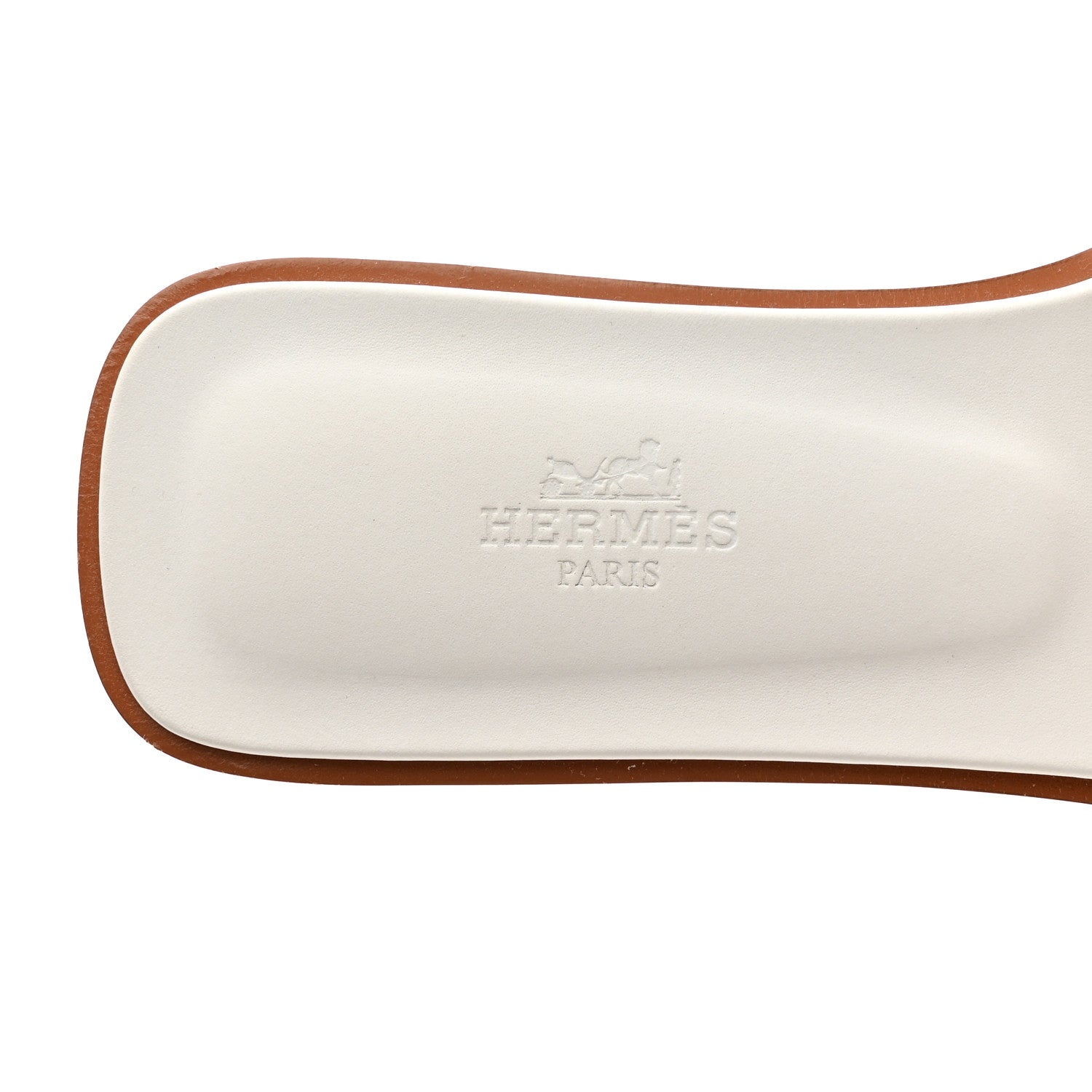 Hermes Box Calfskin Oran Sandals 38.5 White 6 of 10
