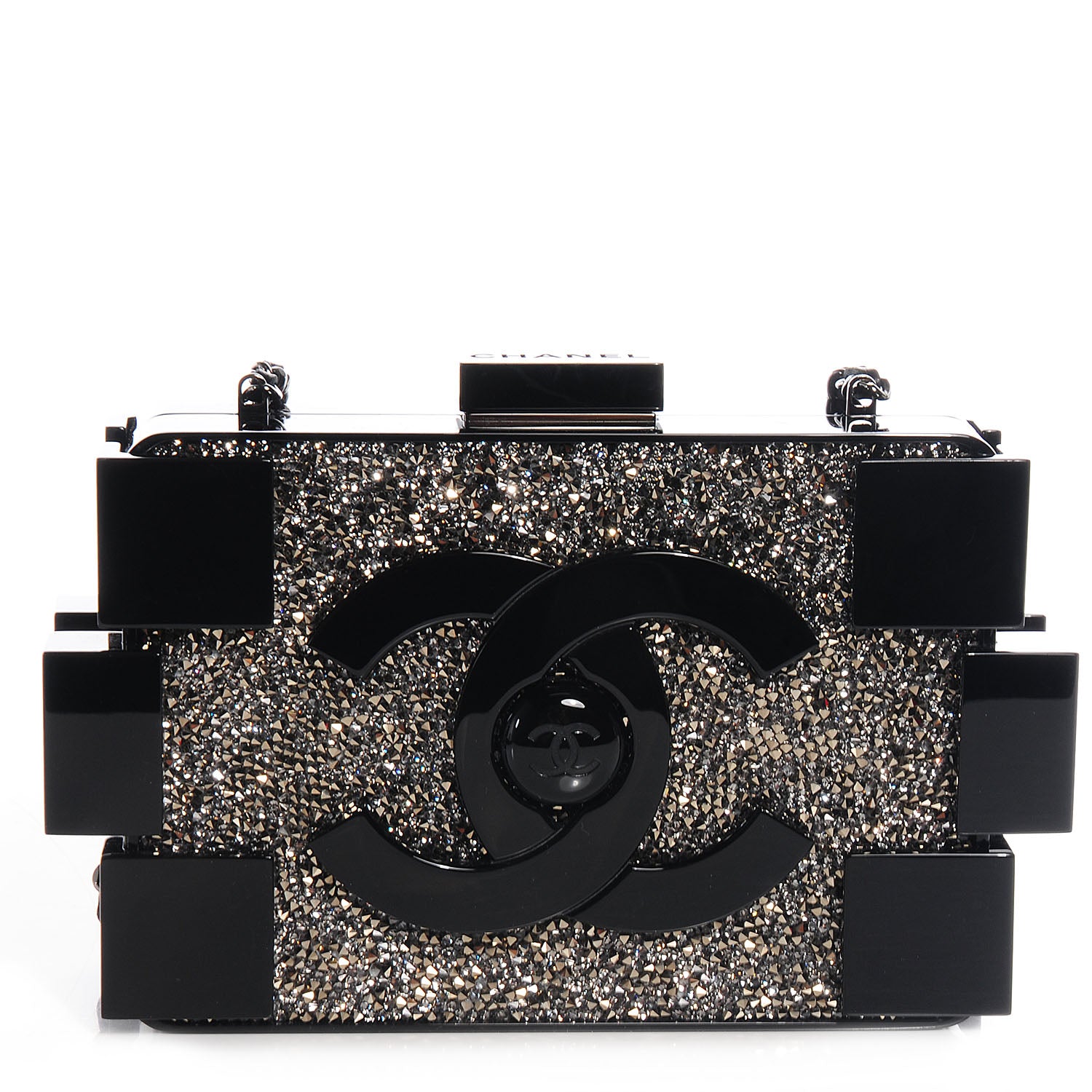 Chanel Crystals Lego Clutch Black 1 of 7