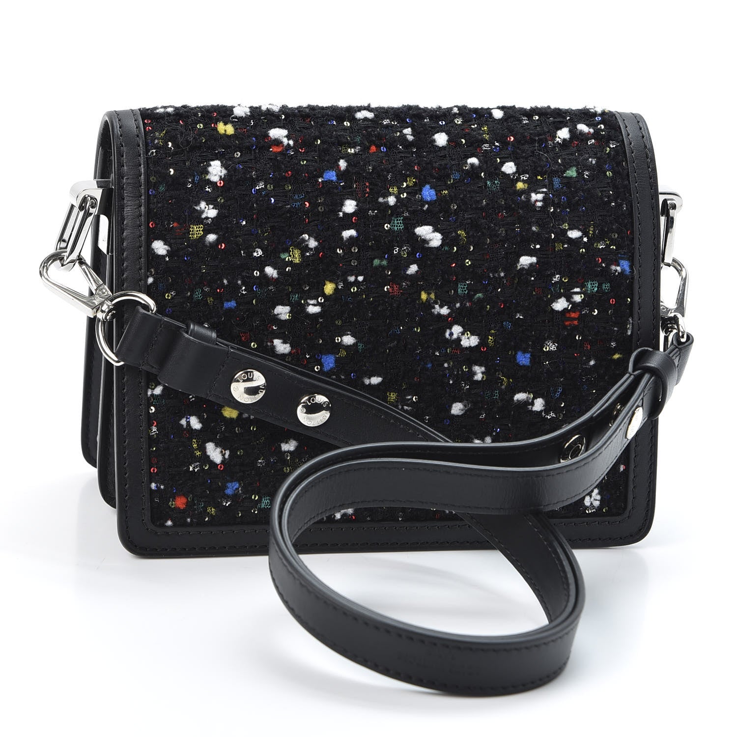 Louis Vuitton Tweed Calfskin Dauphine Mini Black Multicolor 2 of 10