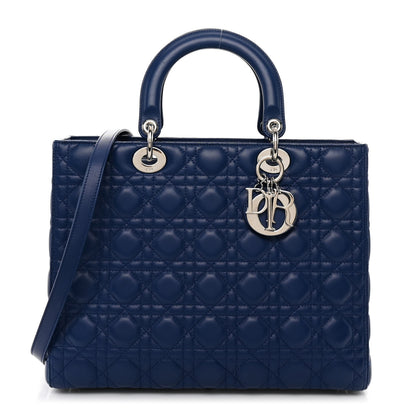 Christian Dior Lambskin Cannage Large Lady Dior Royal Blue 1 of 10
