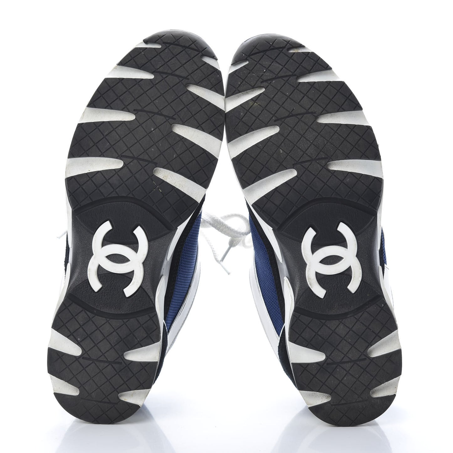 Suede Calfskin CC Sneakers 39 Blue Black