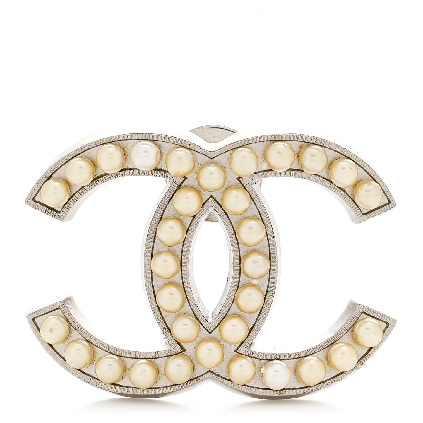 Pearl CC Brooch Gold