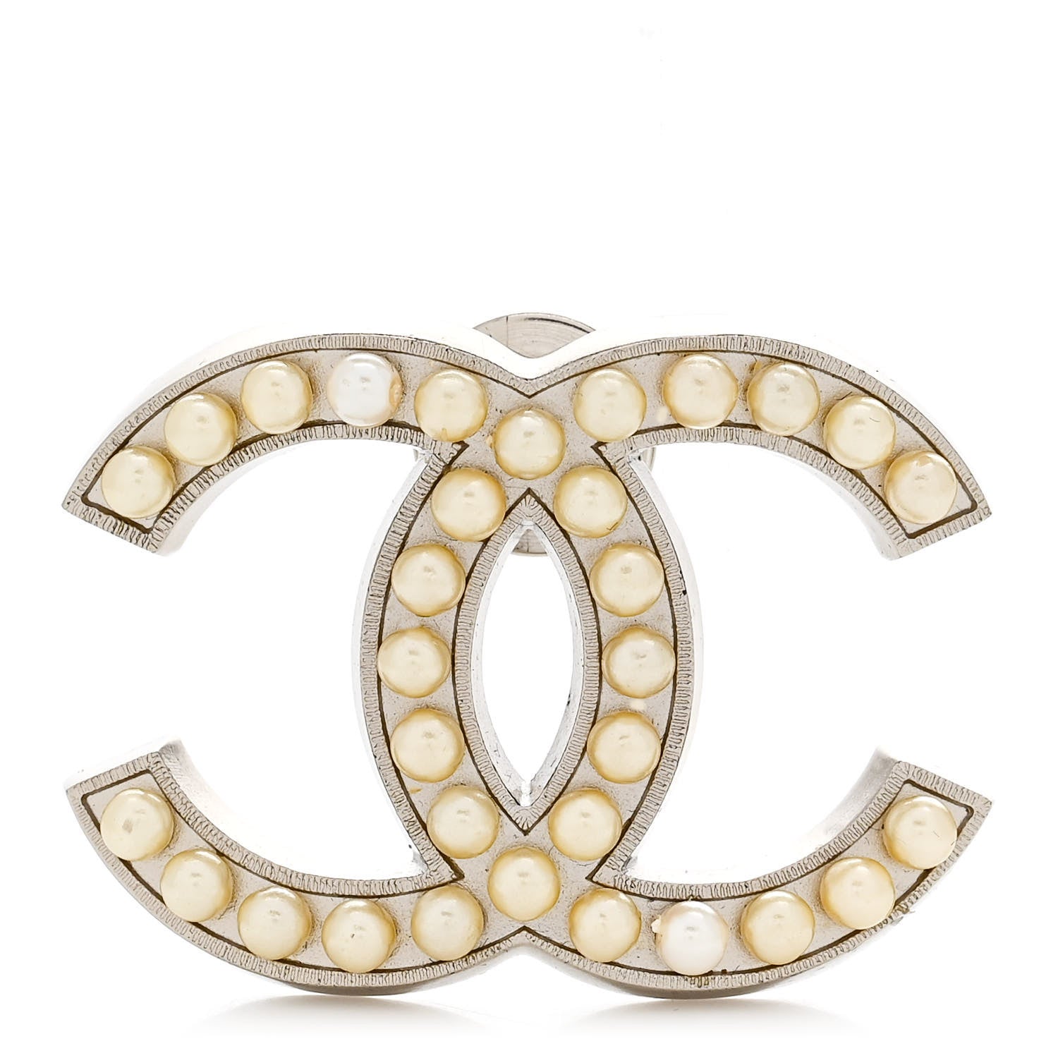 Chanel Pearl CC Brooch Gold 1 of 4