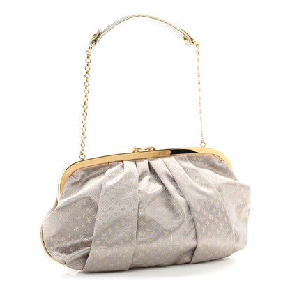 Louis Vuitton Satin Monogram Aumoniere Clutch Silver 3 of 10