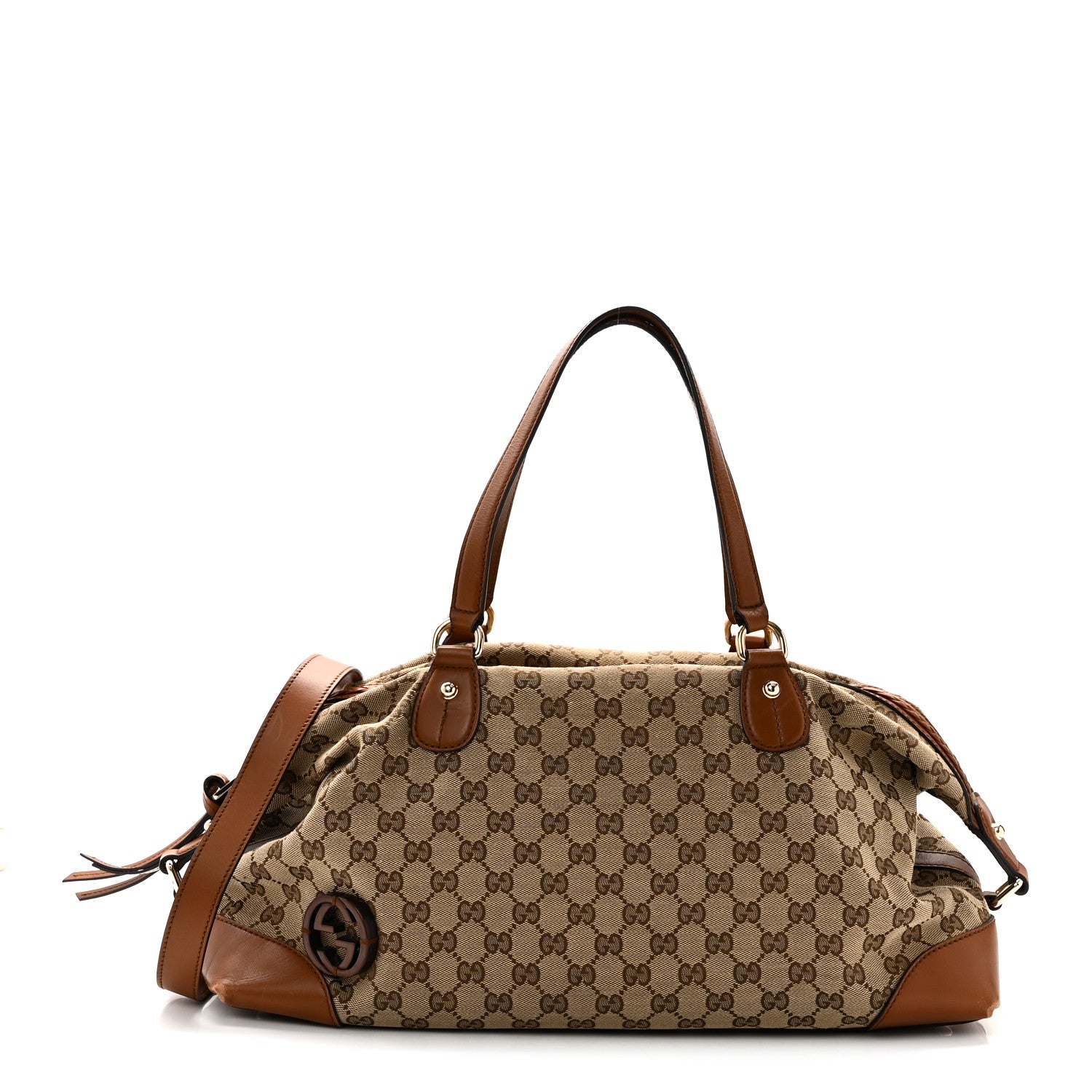 Gucci Monogram Small Brick Lane Boston Light Brown 1 of 10