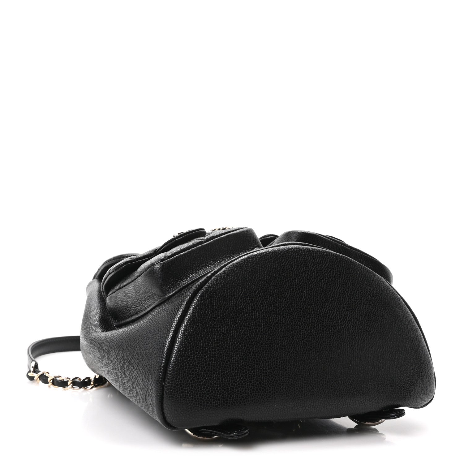 Chanel Shiny Caviar Quilted Small Duma Pockets Drawstring Backpack Black 3 of 10