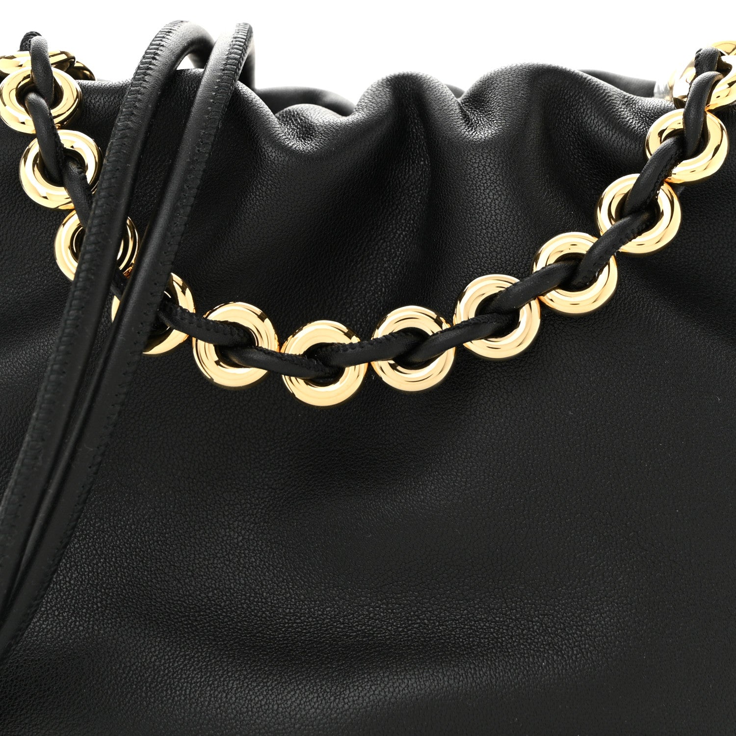 Loewe Mellow Nappa Donut Chain Mini Flamenco Knot Clutch Black 8 of 10