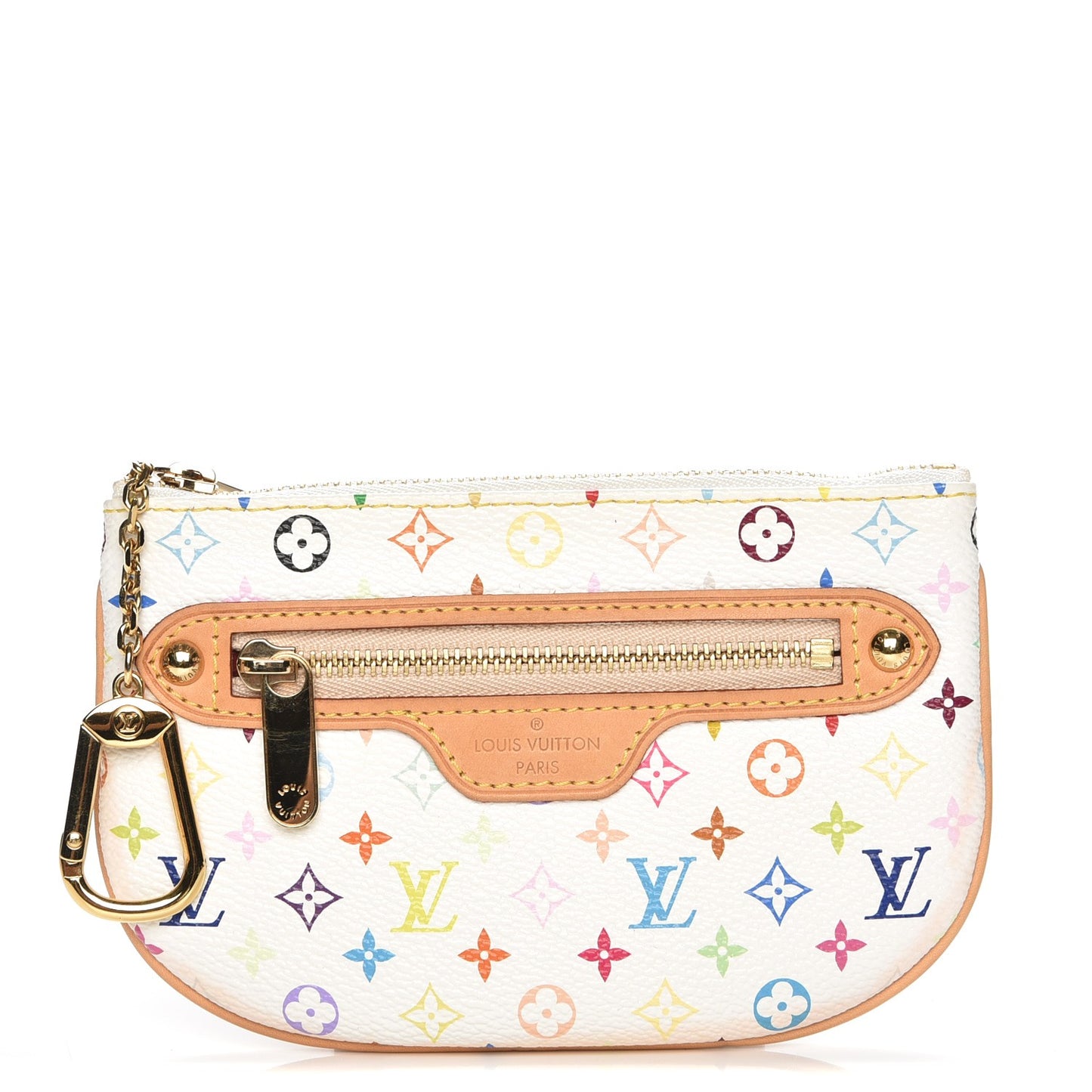 Monogram Multicolor Pochette Plate MM White