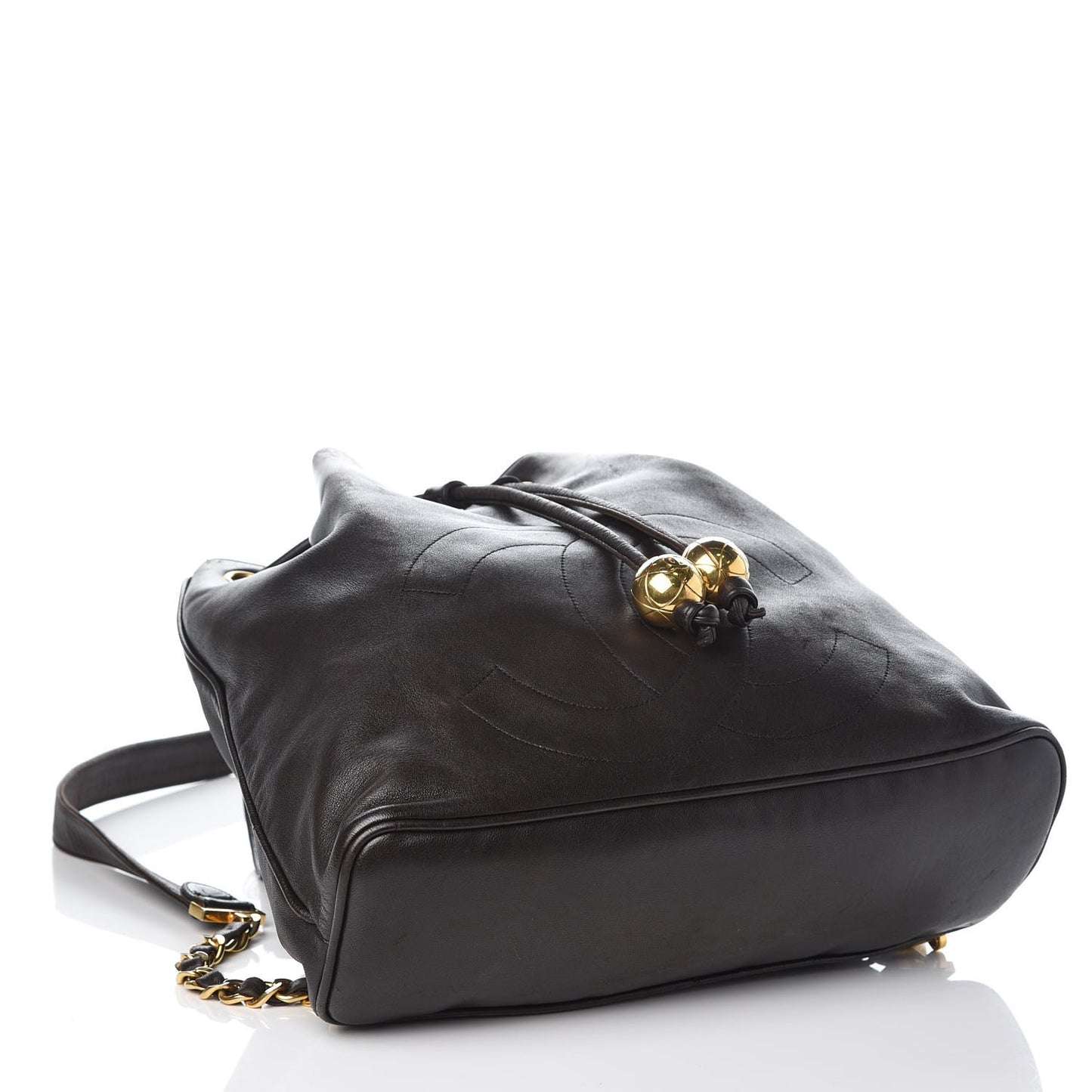 Lambskin CC Drawstring Backpack Brown