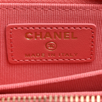 Chanel Caviar Quilted Zip Coin Purse Dark Pink 6 of 7
