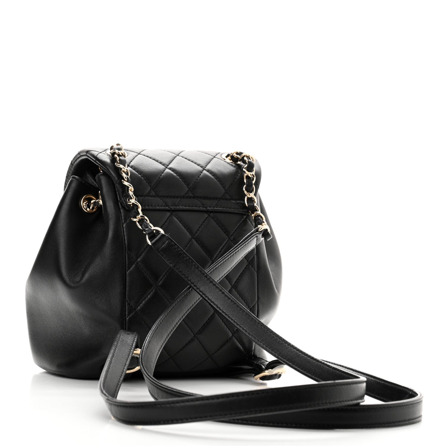 Chanel Lambskin Quilted Small Duma Drawstring Backpack Black 3 of 10