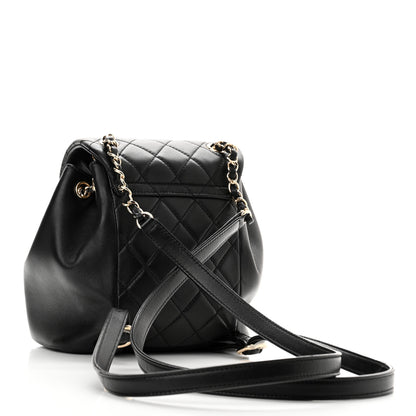 Chanel Lambskin Quilted Small Duma Drawstring Backpack Black 3 of 10