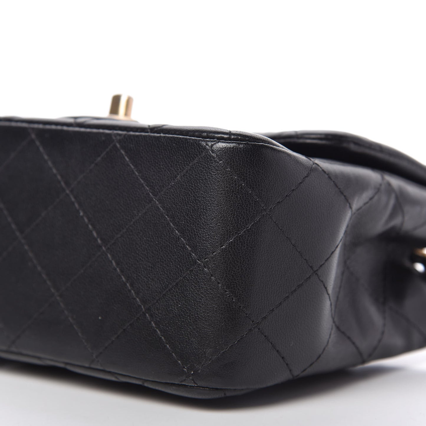 Lambskin Quilted Mini Square Flap Black