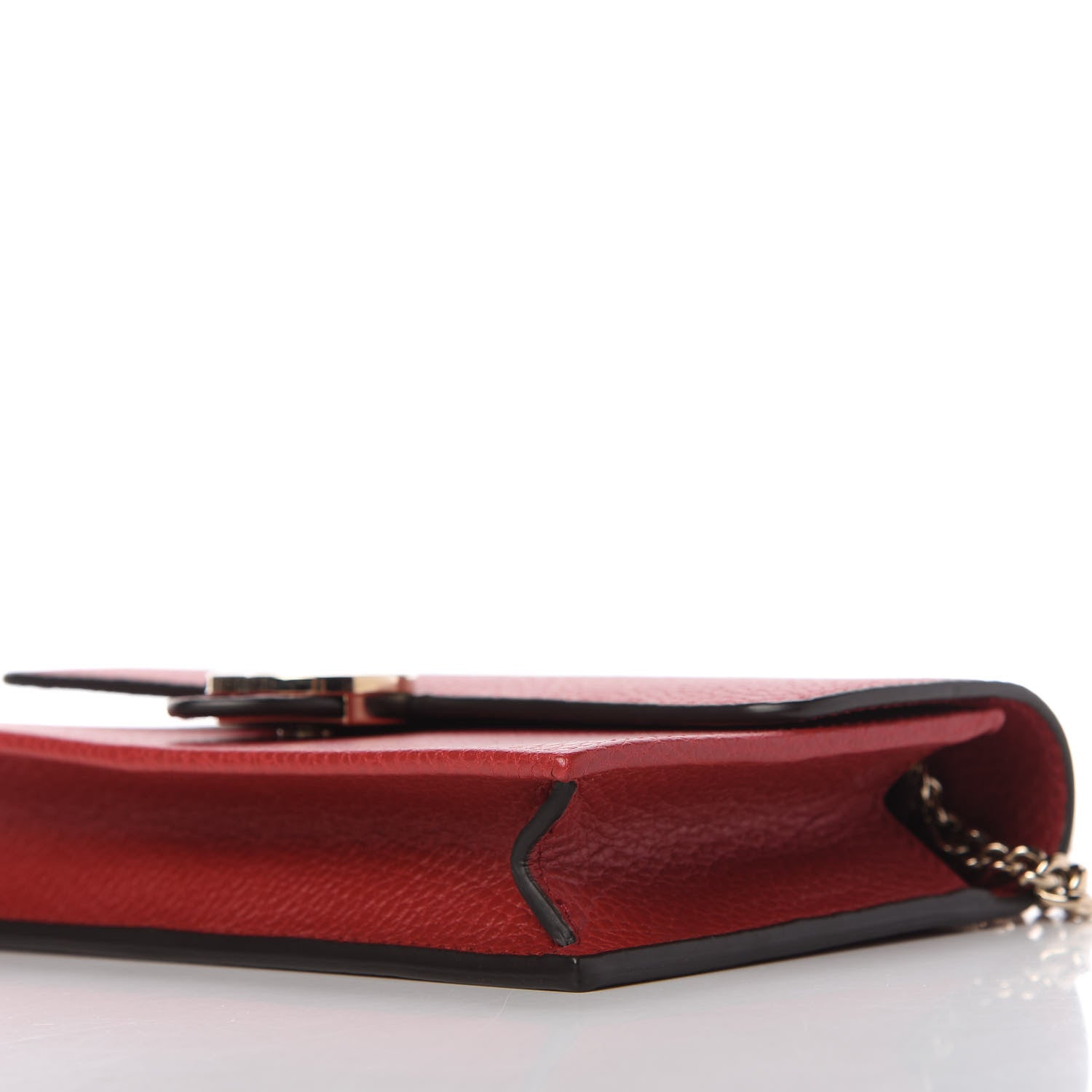 Gucci Dollar Calfskin Interlocking G Chain Wallet Red 7 of 11