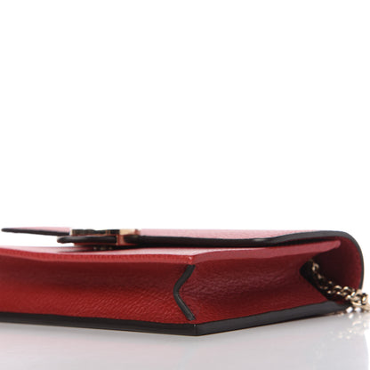 Gucci Dollar Calfskin Interlocking G Chain Wallet Red 7 of 11