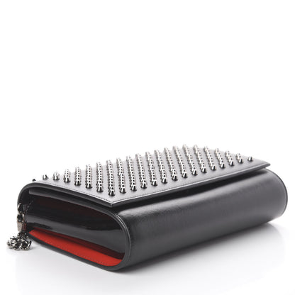 Christian Louboutin Calfskin Patent Spikes Paloma Clutch Black 3 of 8