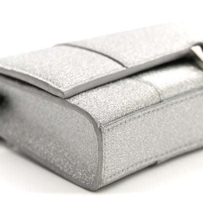 Balenciaga Sparkling Fabric XS Hourglass Wallet On Chain Silver 8 of 9