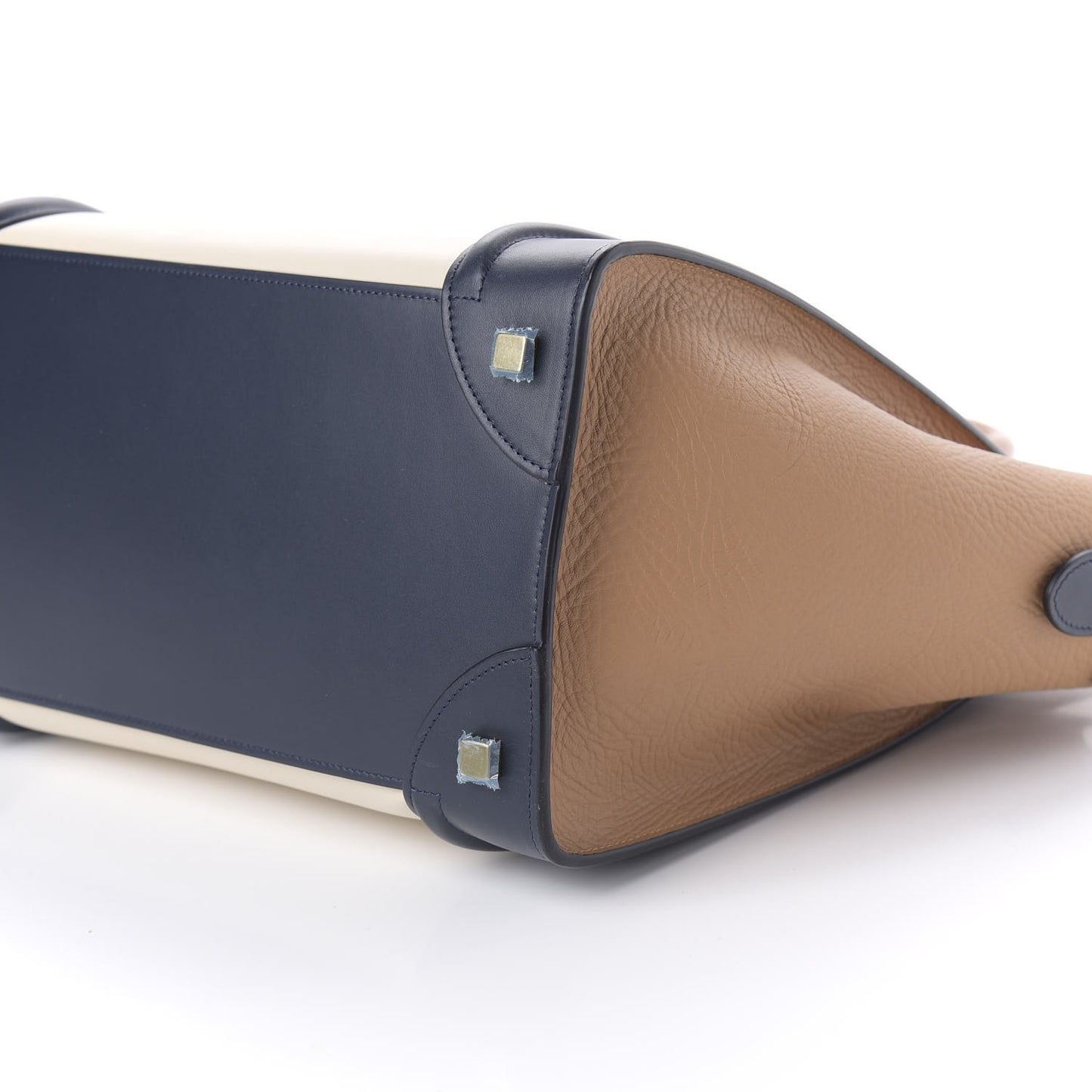 Smooth Calfskin Mini Tri-Color Luggage Brown