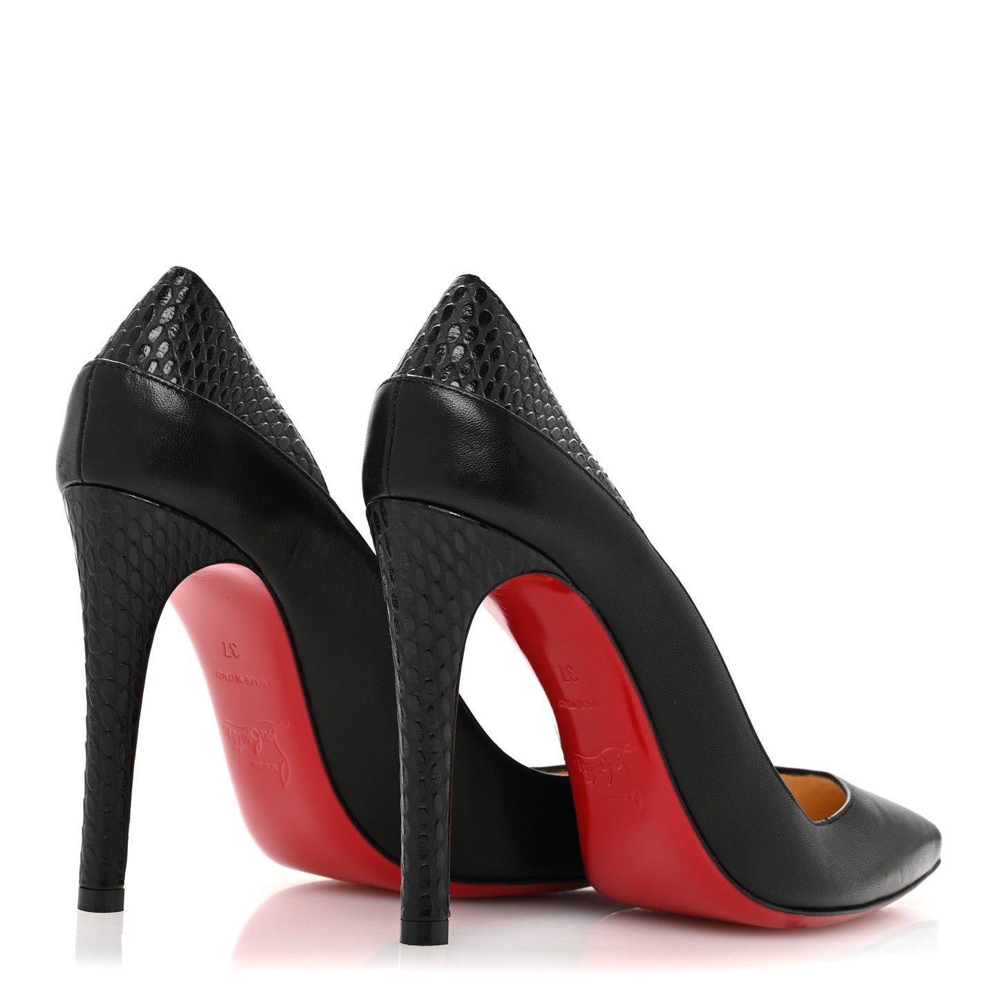 Nappa Snakeskin Embossed Maastricht 100 Pumps 37 Black