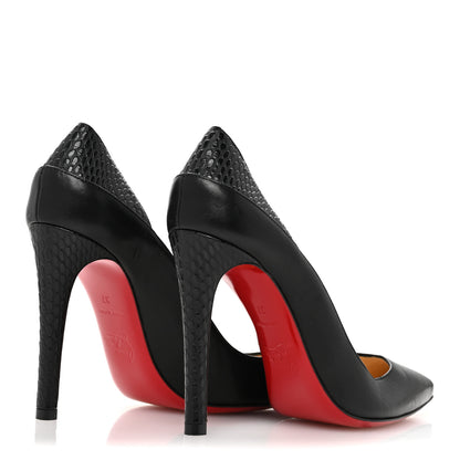 Christian Louboutin Nappa Snakeskin Embossed Maastricht 100 Pumps 37 Black 5 of 9