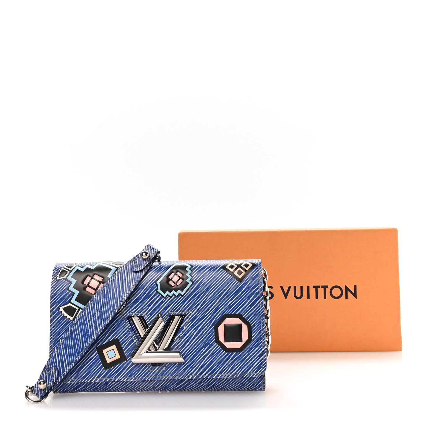 Epi Azteque Twist Shoulder Bag MM Denim Light