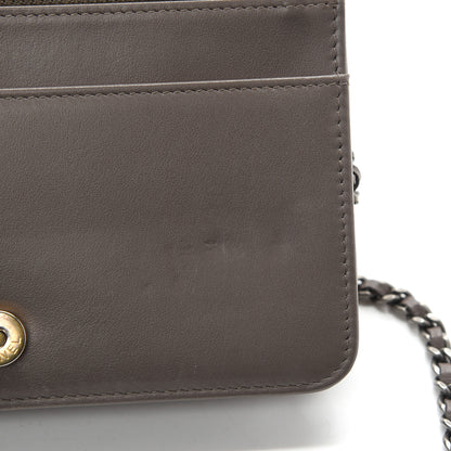 Chanel Aged Calfskin Quilted Gabrielle Wallet On Chain WOC Grey 11 of 12