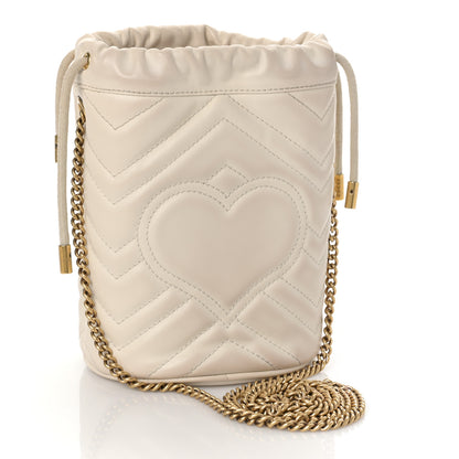 Gucci Calfskin Matelasse Mini GG Marmont 2.0 Bucket Bag White 3 of 12